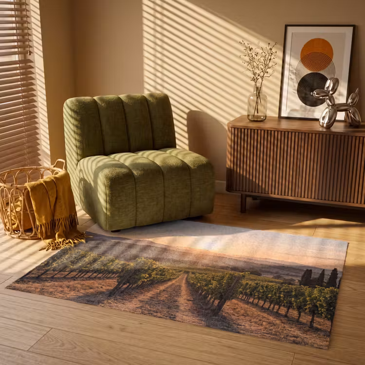 Wijngaard - Zonsondergang - Landschap Vloerkleed Rechthoek klein -atmosphere_sfeer1_global