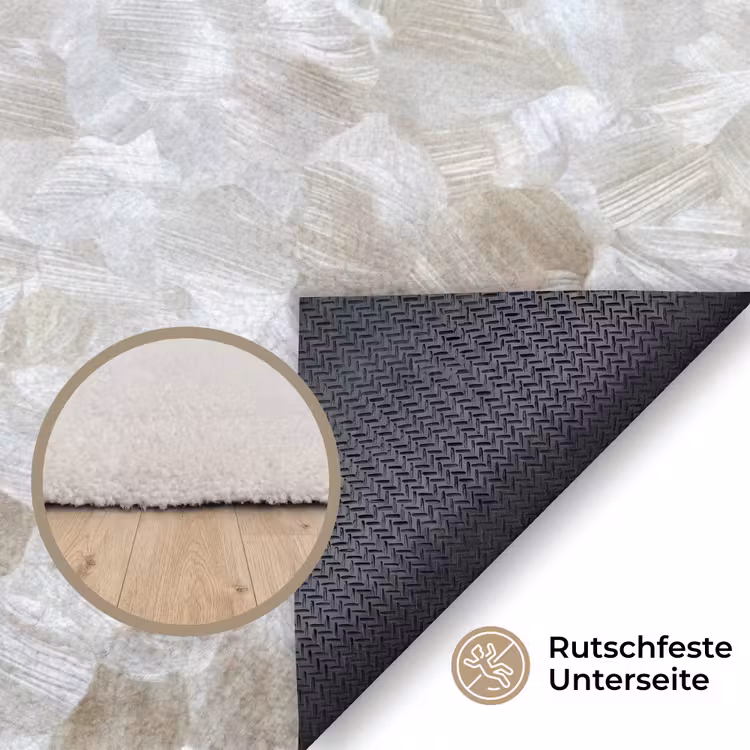 Wit - Penseelstreken - Reliëfeffect Vloerkleed Rechthoek klein 1091 -uniquesellingpoint_antislip_DE_DE