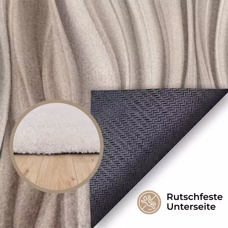 Golven - 3D - Crème Vloerkleed Rechthoek klein 1091 -uniquesellingpoint_antislip_DE_DE