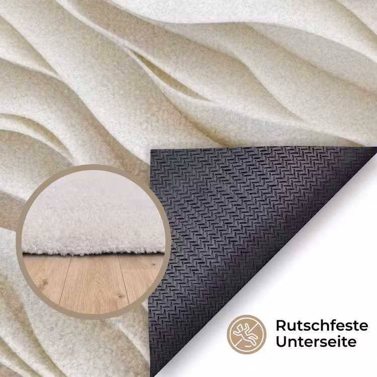 Golven - Wit - Minimalistisch Vloerkleed Rechthoek klein 1091 -uniquesellingpoint_antislip_DE_DE
