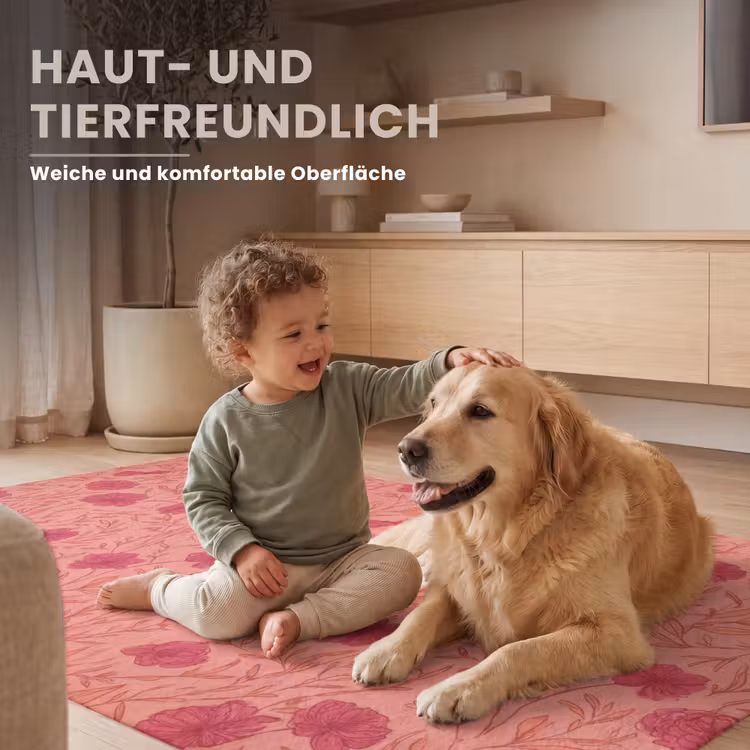 Weidebloemen - Romantisch - Roze Vloerkleed Rechthoek klein 1091 -uniquesellingpoint_zacht_DE