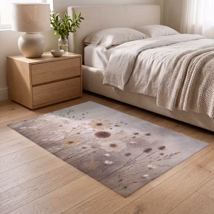 Wilde bloemen - Botanisch - Vintage - Natuur - Rustiek Vloerkleed Rechthoek klein -atmosphere_sfeer3_global