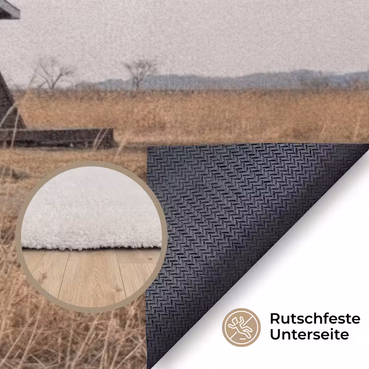 Windmolens - Landschap - Veld Vloerkleed Rechthoek klein -uniquesellingpoint_antislip_DE_DE