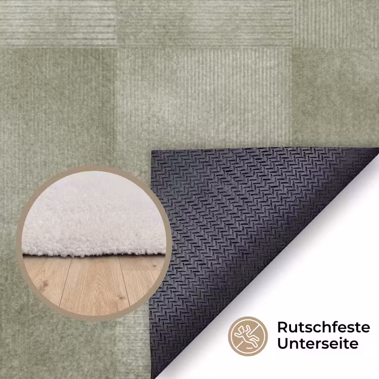 Vlakken - Rustiek - Groen Vloerkleed Rechthoek klein 1091 -uniquesellingpoint_antislip_DE_DE