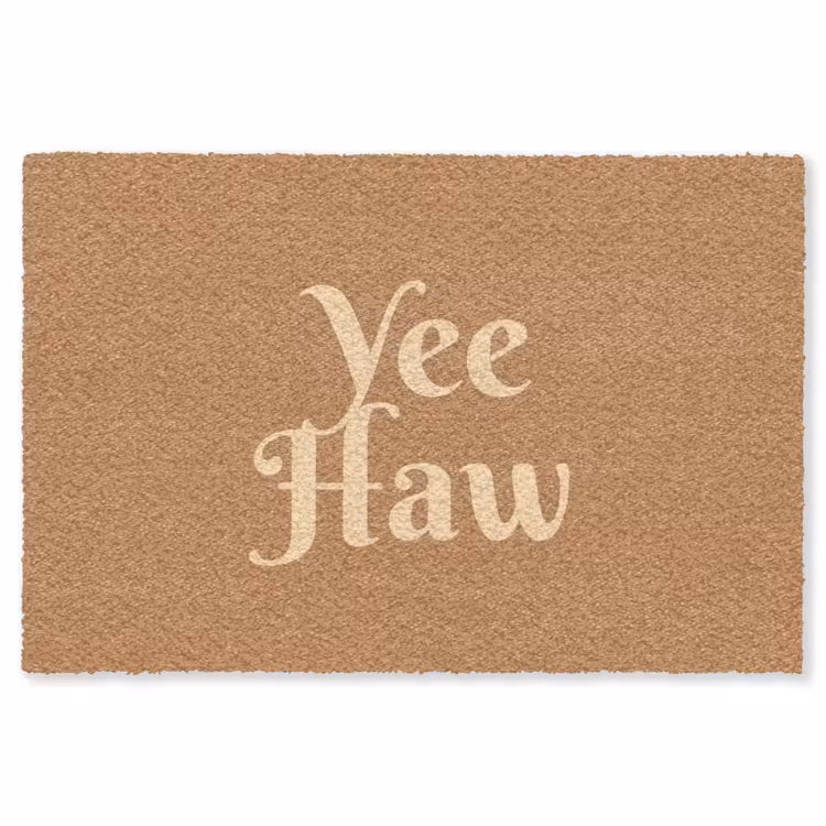 Yee haw - Bruin - Minimalistisch Vloerkleed Rechthoek klein -3d