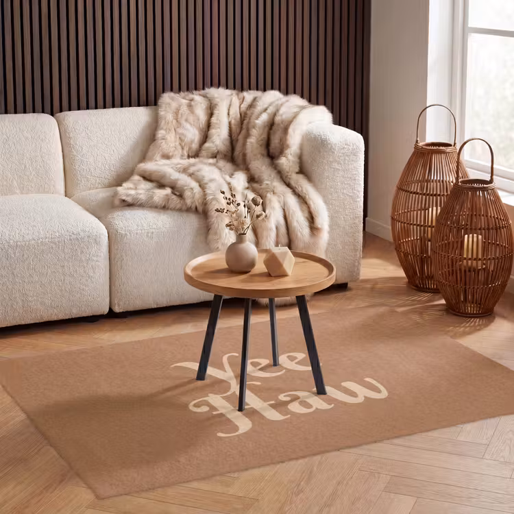 Yee haw - Bruin - Minimalistisch Vloerkleed Rechthoek klein -atmosphere_sfeer2_global