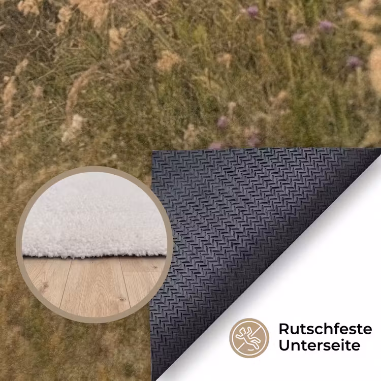 Hek - Natuur - Mist - Veld Vloerkleed Rechthoek klein -uniquesellingpoint_antislip_DE_DE