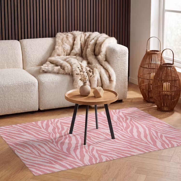 Zebra - Print - Roze Vloerkleed Rechthoek klein 1091 -atmosphere_sfeer2_global