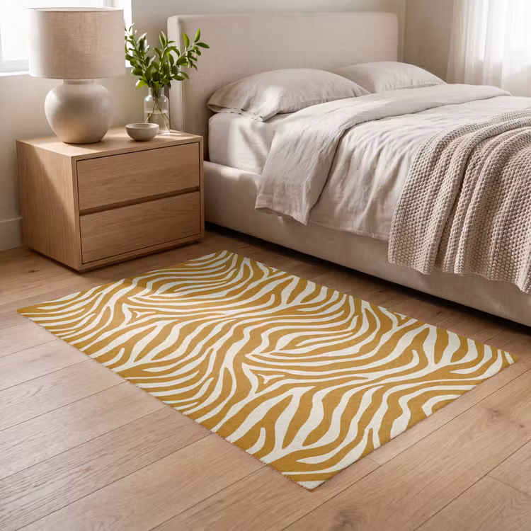 Zebra - Klassiek - Oker - Geel Vloerkleed Rechthoek klein 1091 -atmosphere_sfeer3_global