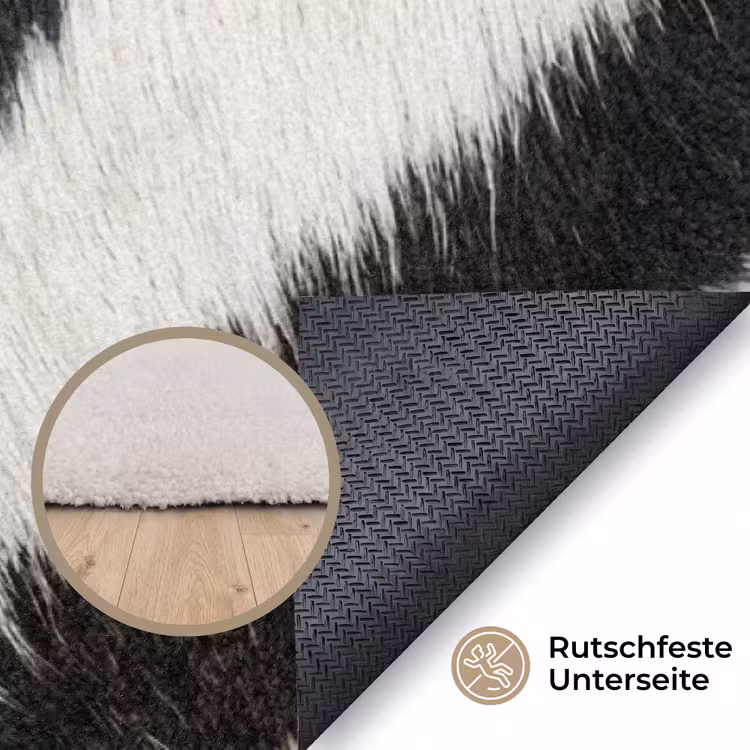 Zebra - Vacht - Klassiek - Zwart - Wit Vloerkleed Rechthoek klein -uniquesellingpoint_antislip_DE_DE