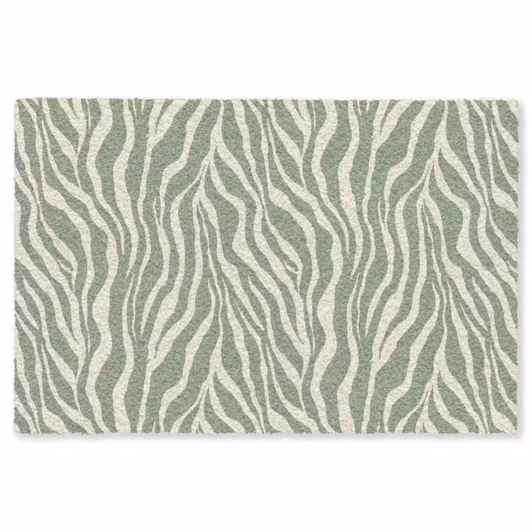 Zebra - Motief - Groen Vloerkleed Rechthoek klein 1091 -3d