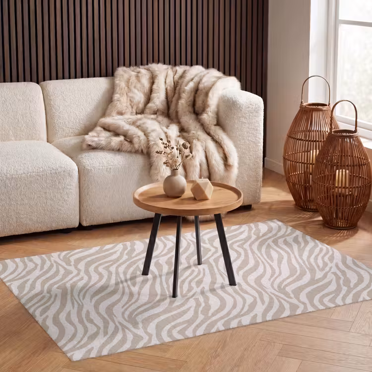 Zebra - Patroon - Beige Vloerkleed Rechthoek klein 1091 -atmosphere_sfeer2_global