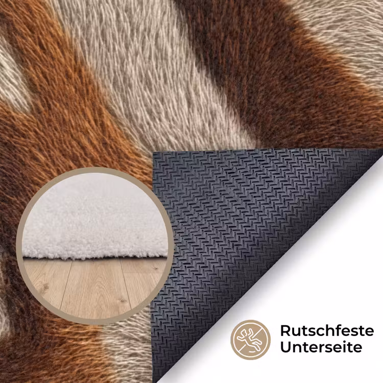 Zebra - Patroon - Bruin Vloerkleed Rechthoek klein 1091 -uniquesellingpoint_antislip_DE_DE