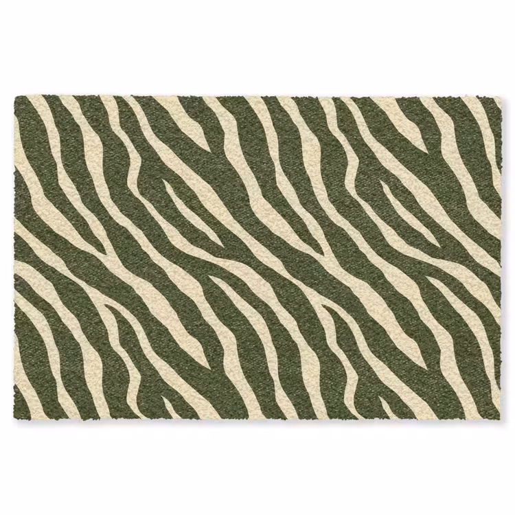 Zebra - Patroon - Groen Vloerkleed Rechthoek klein 1091 -3d