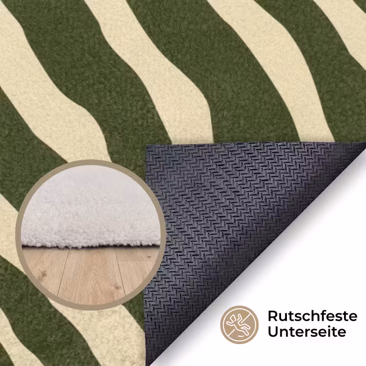 Zebra - Patroon - Groen Vloerkleed Rechthoek klein 1091 -uniquesellingpoint_antislip_DE_DE