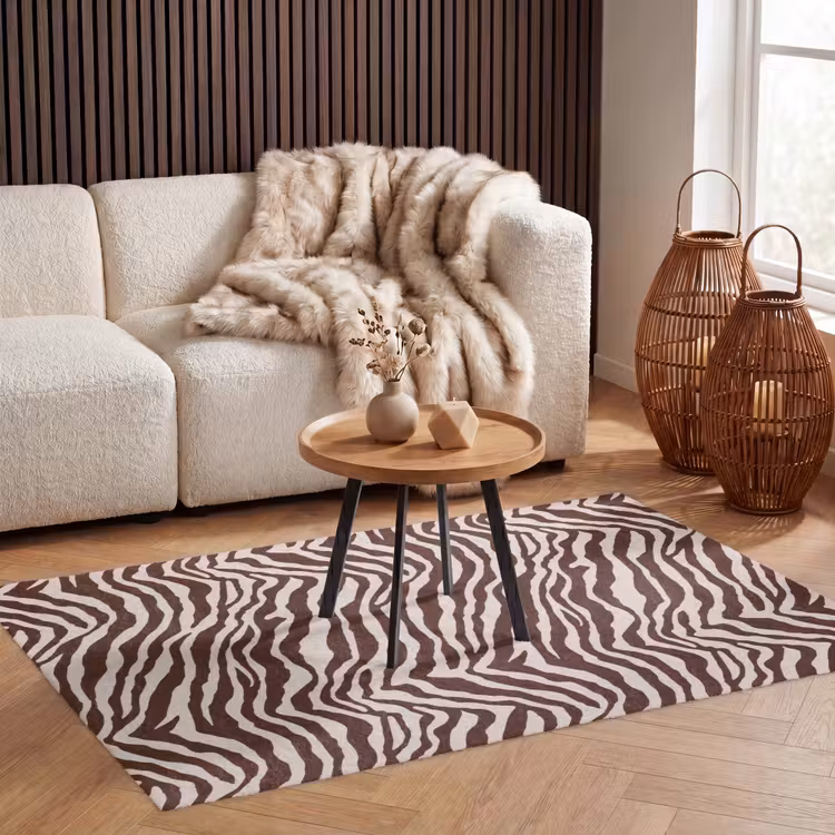 Zebra - Patroon - Zwart - Wit Vloerkleed Rechthoek klein 1091 -atmosphere_sfeer2_global