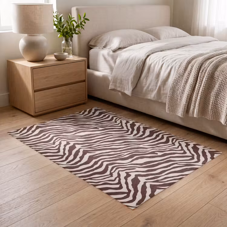 Zebra - Patroon - Zwart - Wit Vloerkleed Rechthoek klein 1091 -atmosphere_sfeer3_global