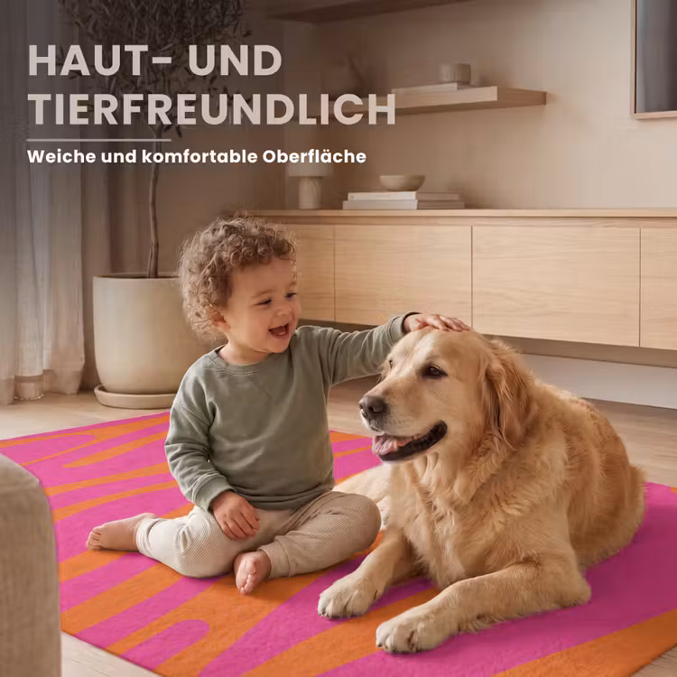 Zebraprint - Roze - Oranje - Dierenprint Vloerkleed Rechthoek klein -uniquesellingpoint_zacht_DE