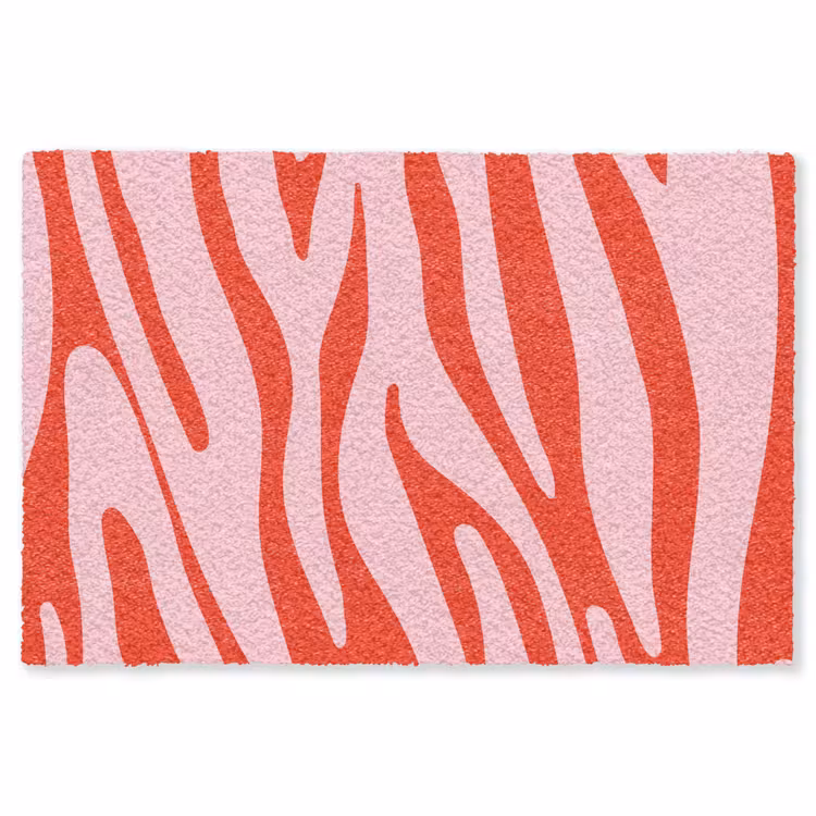 Zebraprint - Roze - Rood - Dierenprint Vloerkleed Rechthoek klein -3d