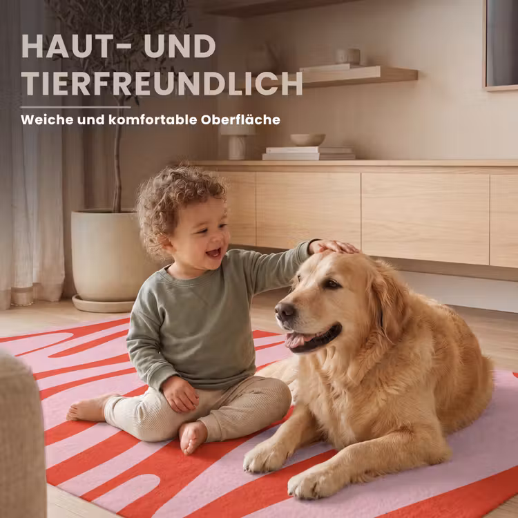 Zebraprint - Roze - Rood - Dierenprint Vloerkleed Rechthoek klein -uniquesellingpoint_zacht_DE