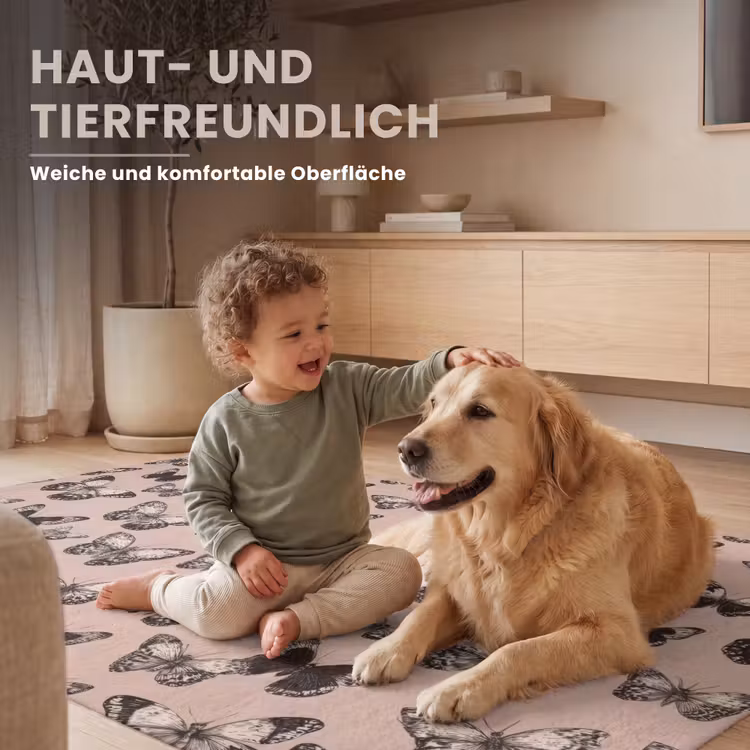 Tijdloos - Vlinders - Perzik Vloerkleed Rechthoek klein 1091 -uniquesellingpoint_zacht_DE