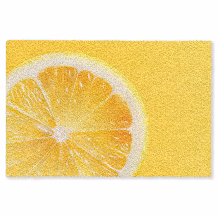 Citroen - Geel - Zonnig Vloerkleed Rechthoek klein -3d