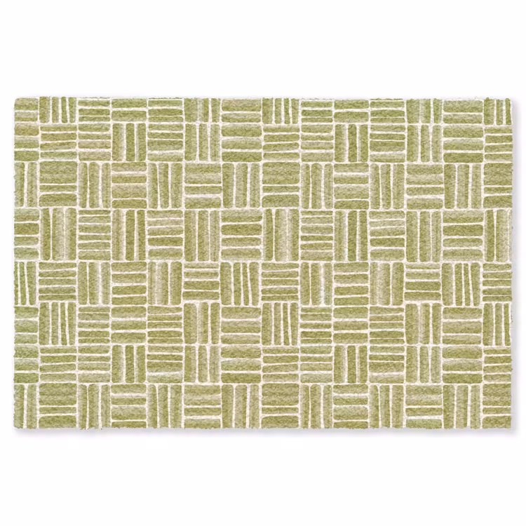 Vlecht - Patroon - Groen Vloerkleed Rechthoek klein 1091 -3d