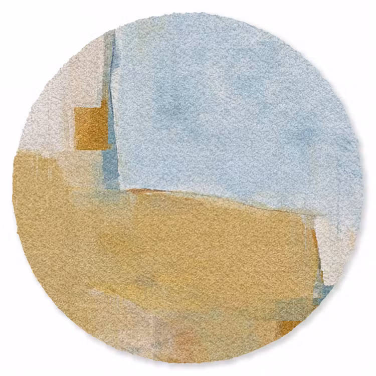 Teppich - Zusammenfassung – Farben – Kunst – Modern – Blau - Abstract - Kleuren - Kunst - Modern - Blauw Vloerkleed Rond klein
