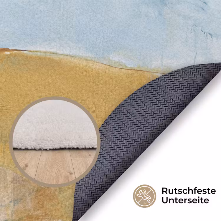 Teppich - Zusammenfassung – Farben – Kunst – Modern – Blau - Abstract - Kleuren - Kunst - Modern - Blauw Vloerkleed Rond klein