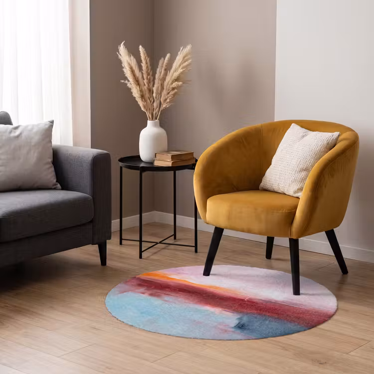 Teppich - Zusammenfassung – Farben – Modern – Kunst – Rosa - Abstract - Kleuren - Modern - Kunst - Roze Vloerkleed Rond klein