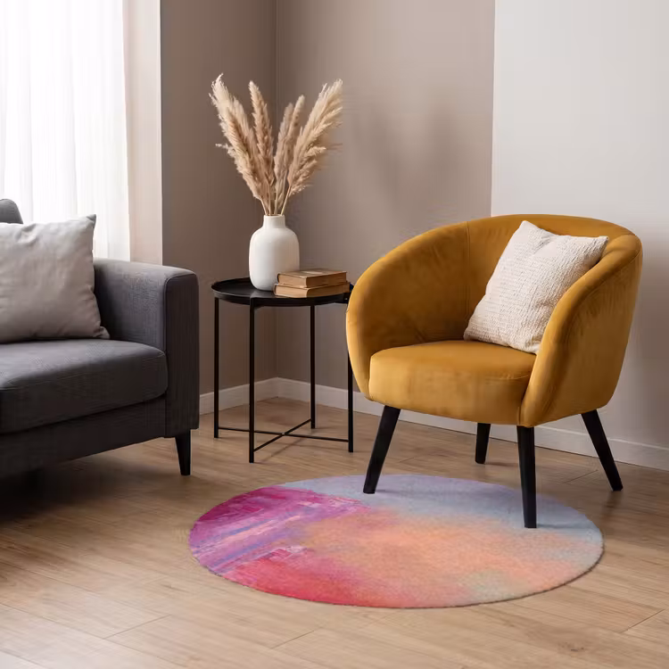 Teppich - Zusammenfassung – Farben – Modern – Rosa - Abstract - Kleuren - Modern - Roze Vloerkleed Rond klein