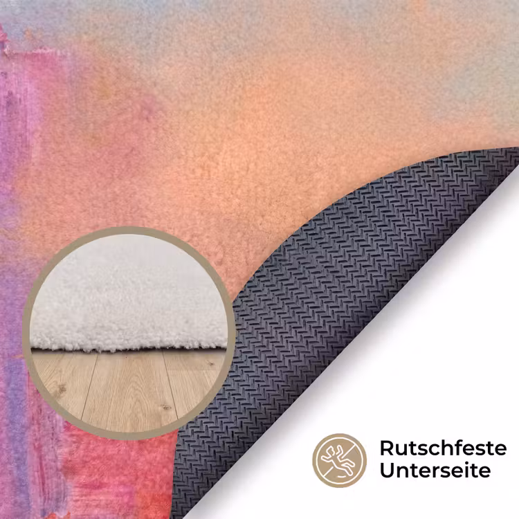 Teppich - Zusammenfassung – Farben – Modern – Rosa - Abstract - Kleuren - Modern - Roze Vloerkleed Rond klein