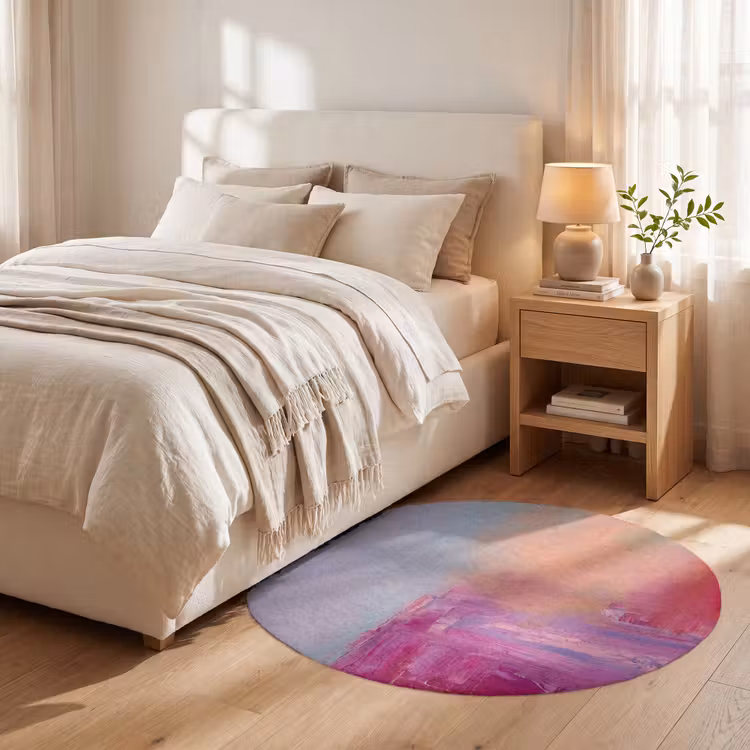 Teppich - Zusammenfassung – Farben – Modern – Rosa - Abstract - Kleuren - Modern - Roze Vloerkleed Rond klein