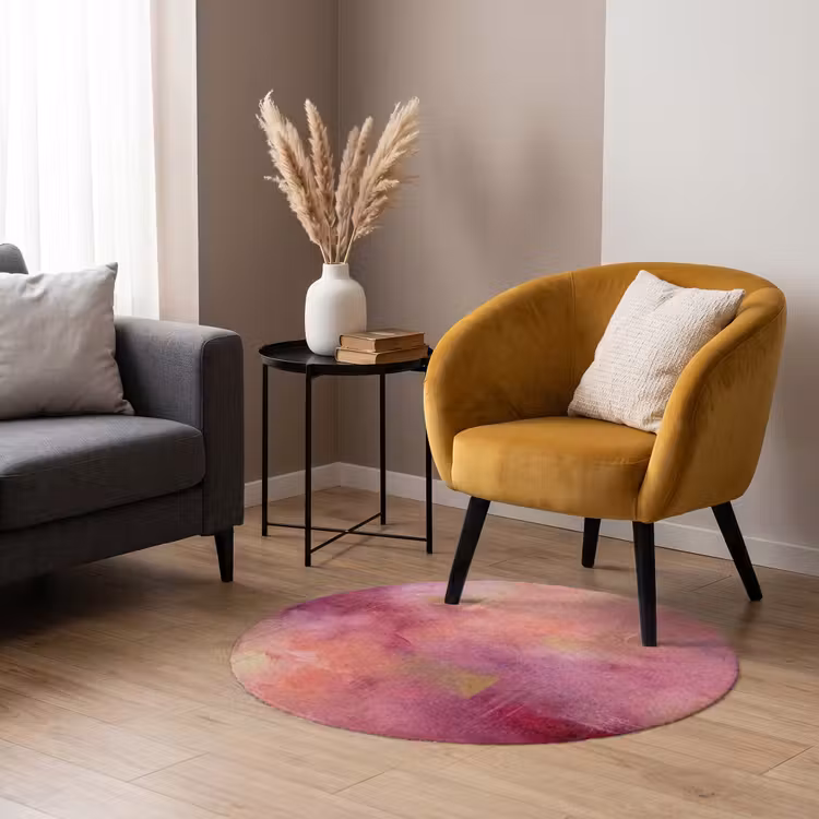 Teppich - Zusammenfassung – Farben – Modern – Rosa – Lila - Abstract - Kleuren - Modern - Roze - Paars Vloerkleed Rond klein