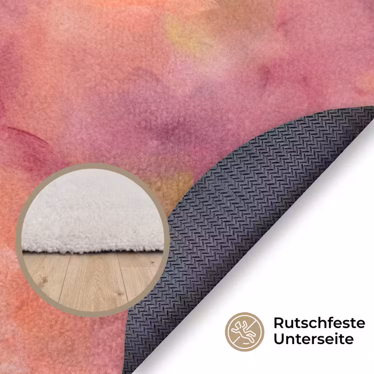 Teppich - Zusammenfassung – Farben – Modern – Rosa – Lila - Abstract - Kleuren - Modern - Roze - Paars Vloerkleed Rond klein