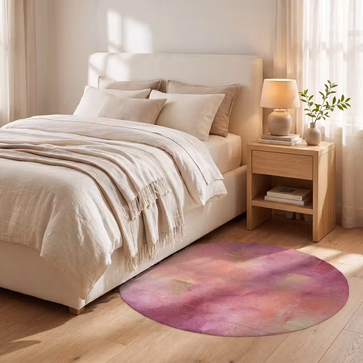 Teppich - Zusammenfassung – Farben – Modern – Rosa – Lila - Abstract - Kleuren - Modern - Roze - Paars Vloerkleed Rond klein