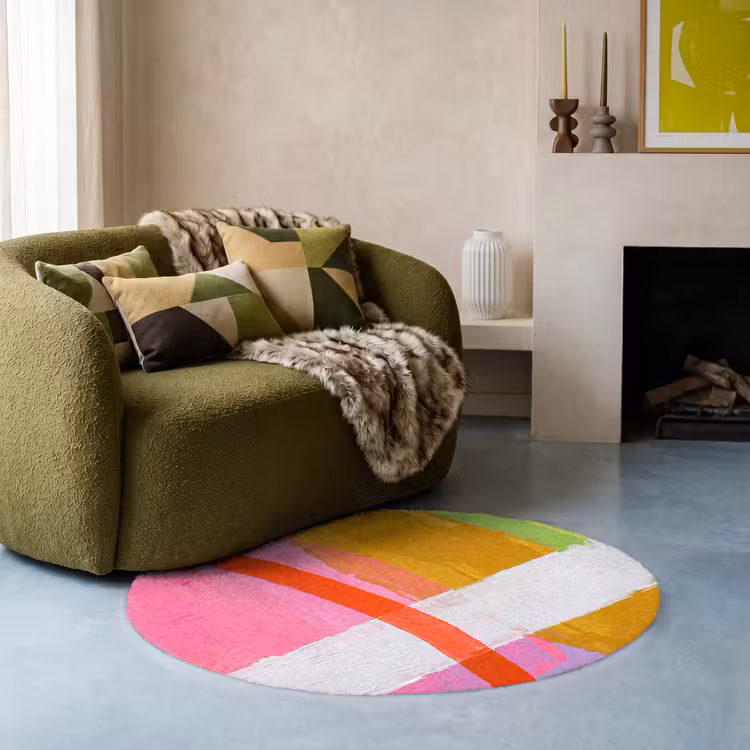 Teppich - Zusammenfassung – Farbenfroh – Formen – Modern – Kunst - Abstract - Kleurrijk - Vormen - Modern - Kunst Vloerkleed Rond klein