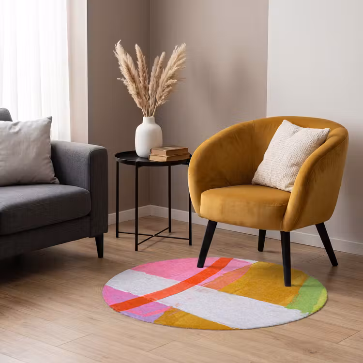 Teppich - Zusammenfassung – Farbenfroh – Formen – Modern – Kunst - Abstract - Kleurrijk - Vormen - Modern - Kunst Vloerkleed Rond klein