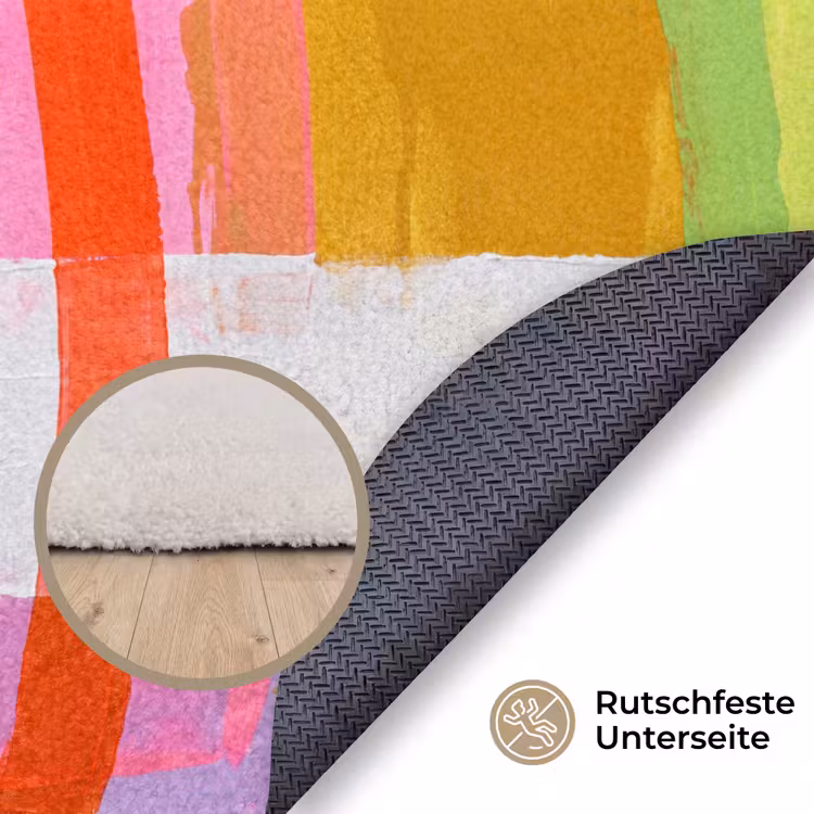 Teppich - Zusammenfassung – Farbenfroh – Formen – Modern – Kunst - Abstract - Kleurrijk - Vormen - Modern - Kunst Vloerkleed Rond klein