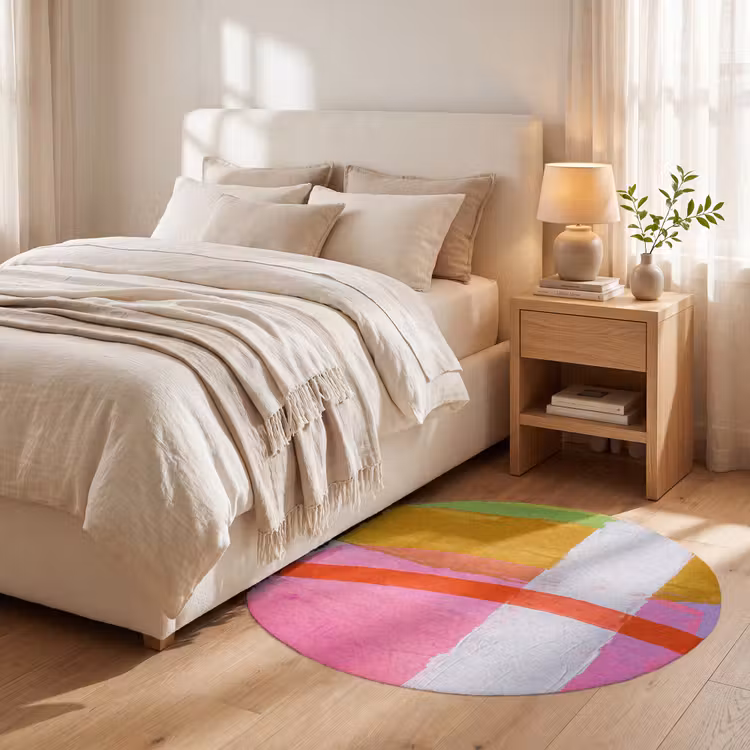 Teppich - Zusammenfassung – Farbenfroh – Formen – Modern – Kunst - Abstract - Kleurrijk - Vormen - Modern - Kunst Vloerkleed Rond klein