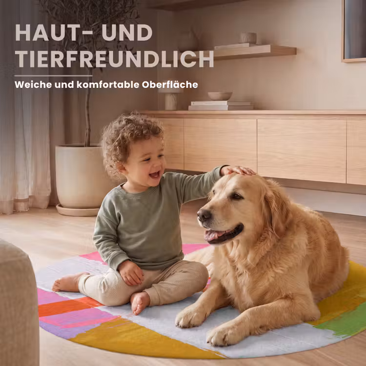 Teppich - Zusammenfassung – Farbenfroh – Formen – Modern – Kunst - Abstract - Kleurrijk - Vormen - Modern - Kunst Vloerkleed Rond klein