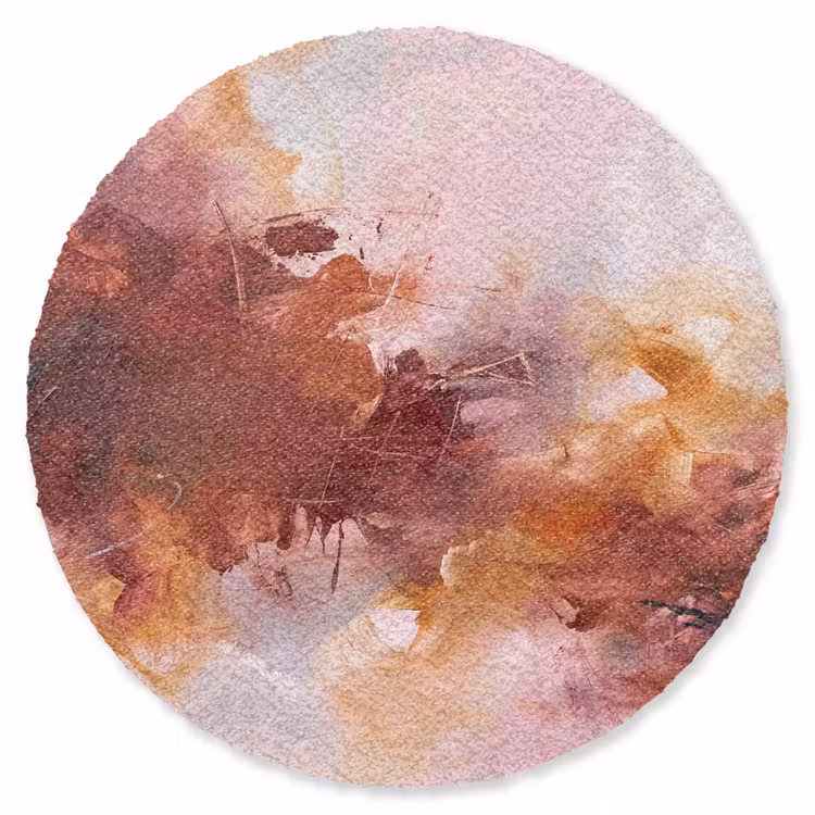 Teppich - Zusammenfassung – Farbenfroh – Kunst – Modern – Rosa-Rot - Abstract - Kleurrijk - Kunst - Modern - Roze-Rood Vloerkleed Rond klein