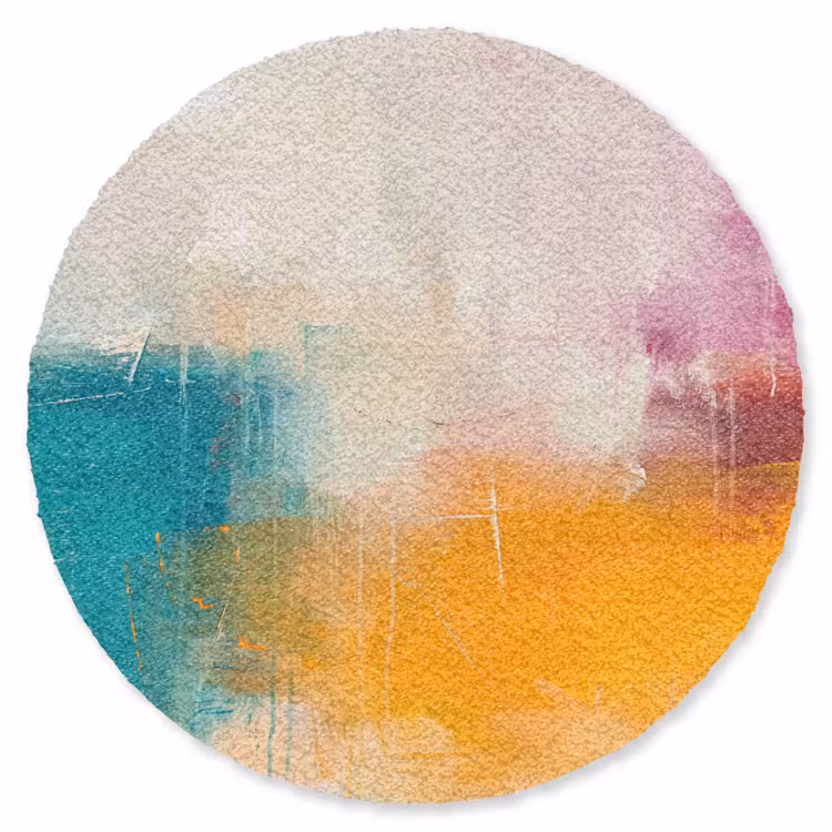 Teppich - Zusammenfassung – Farbenfroh – Modern – Kunst – Orange - Abstract - Kleurrijk - Modern - Kunst - Oranje Vloerkleed Rond klein