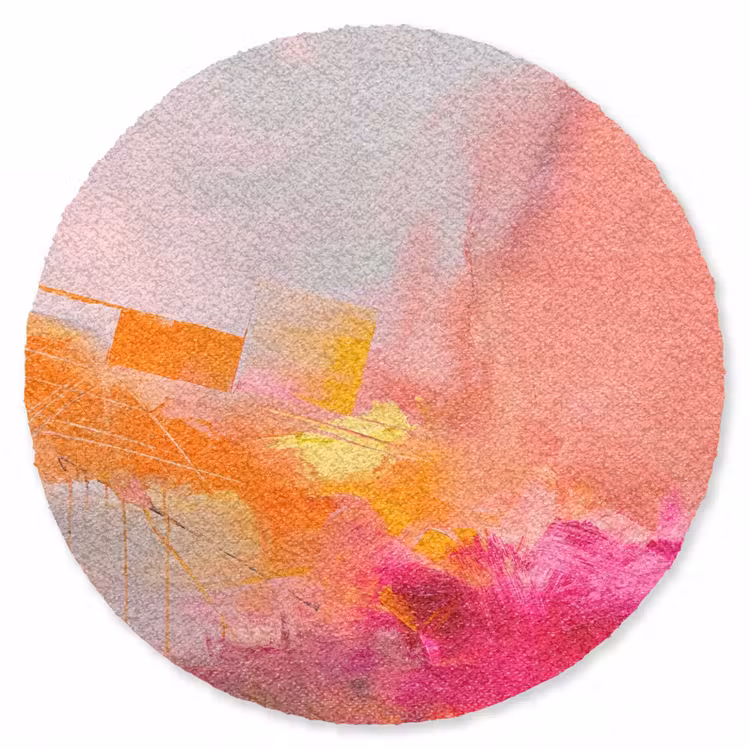 Teppich - Zusammenfassung – Farbenfroh – Modern – Rosa - Abstract - Kleurrijk - Modern - Roze Vloerkleed Rond klein