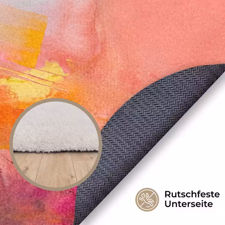 Teppich - Zusammenfassung – Farbenfroh – Modern – Rosa - Abstract - Kleurrijk - Modern - Roze Vloerkleed Rond klein