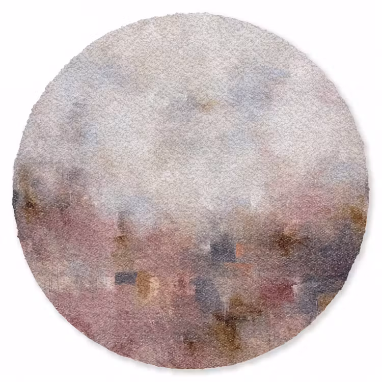 Teppich - Zusammenfassung – Fließend – Kunst – Modern – Beige - Abstract - Vloeiend - Kunst - Modern - Beige Vloerkleed Rond klein