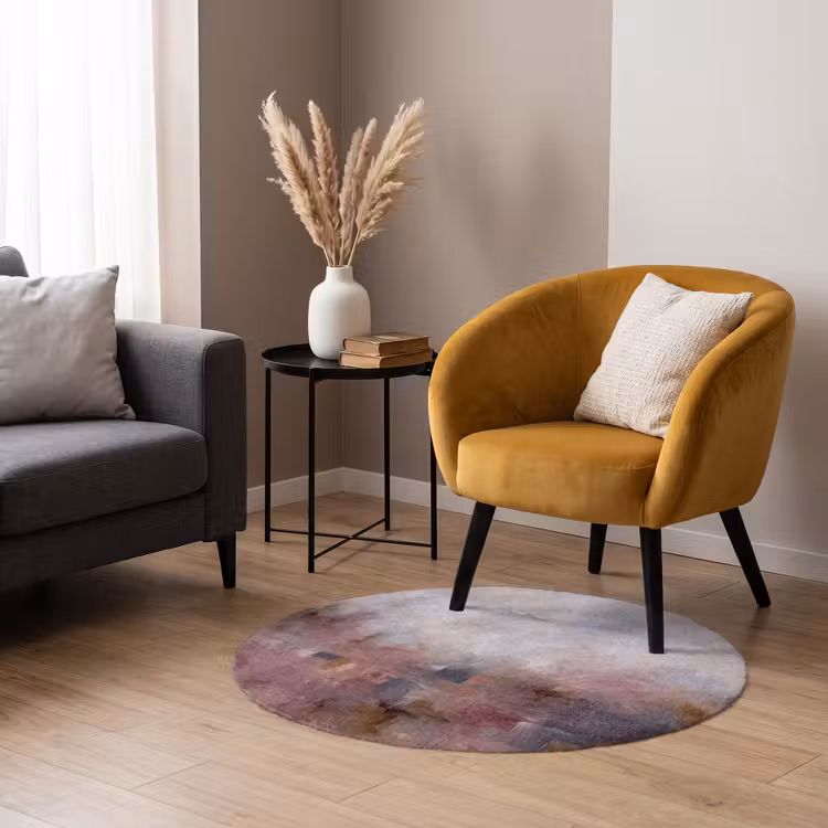 Teppich - Zusammenfassung – Fließend – Kunst – Modern – Beige - Abstract - Vloeiend - Kunst - Modern - Beige Vloerkleed Rond klein