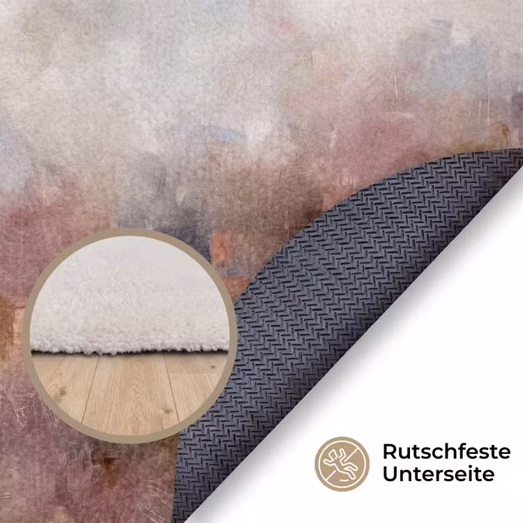 Teppich - Zusammenfassung – Fließend – Kunst – Modern – Beige - Abstract - Vloeiend - Kunst - Modern - Beige Vloerkleed Rond klein