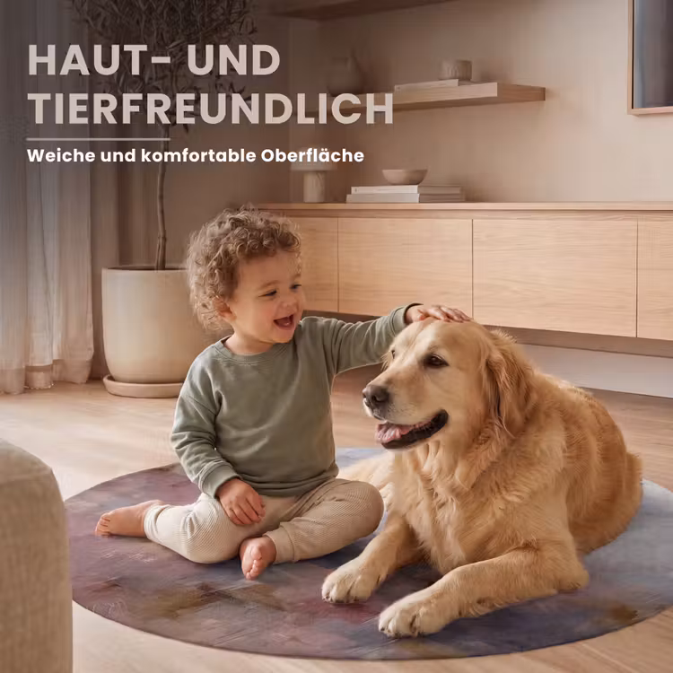 Teppich - Zusammenfassung – Fließend – Kunst – Modern – Beige - Abstract - Vloeiend - Kunst - Modern - Beige Vloerkleed Rond klein