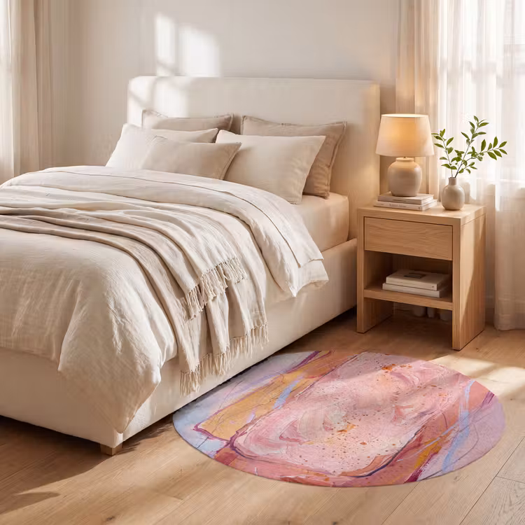 Teppich - Zusammenfassung – Formen – Modern – Rosa - Abstract - Vormen - Modern - Roze Vloerkleed Rond klein